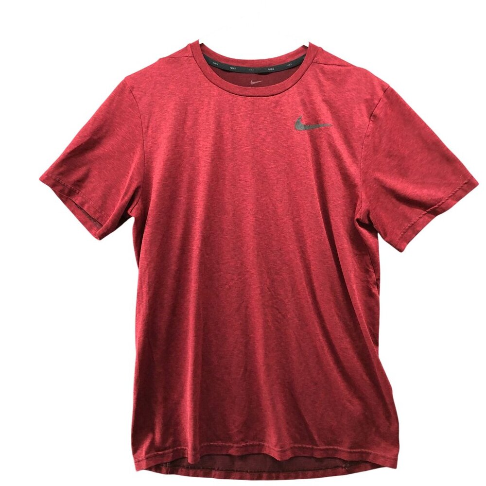 Nike Dri-Fit T Shirt Mens M Red Heather Short Sleeve Crewneck Active Athletic